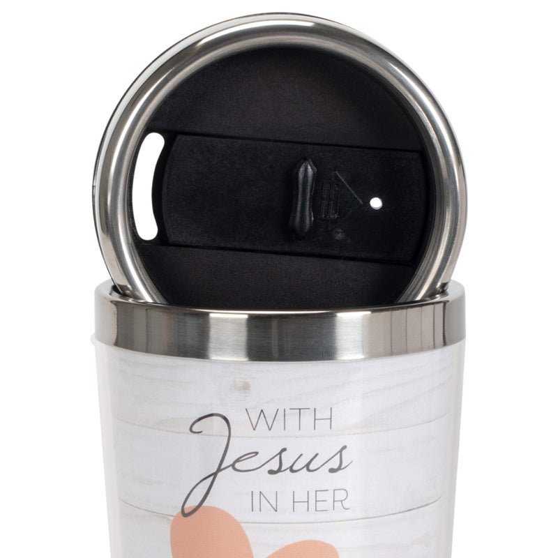 Dicksons with Jesus and Coffee She is Unstoppable 16 Ounce Stainless Steel Travel Tumbler Mug - Image 4